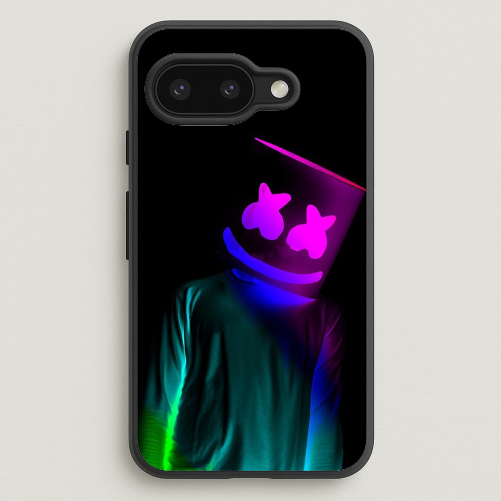 White Helmet DJ In Lights  - Marshmello Phone Case for Google Pixel 9a