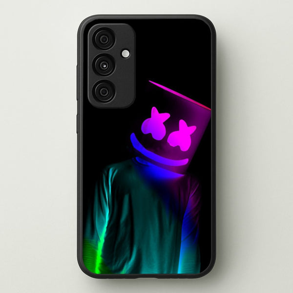 White Helmet DJ In Lights  - Marshmello Phone Case for Galaxy A55