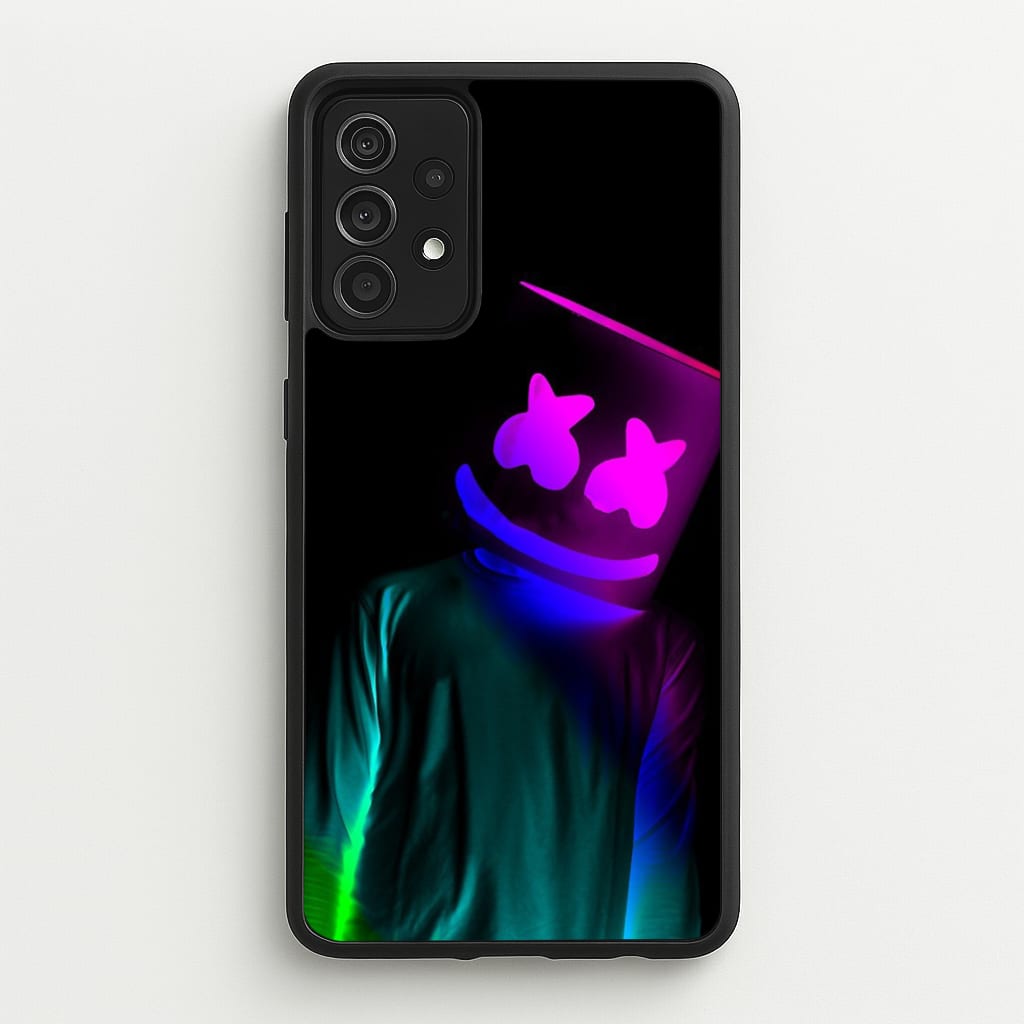 White Helmet DJ In Lights  - Marshmello Phone Case for Galaxy A52 / A52s