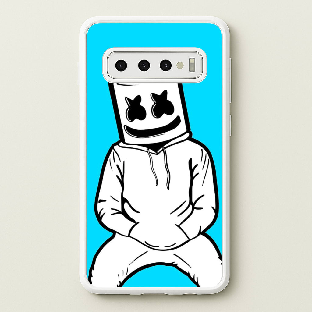 Blue White Helmet DJ  - Marshmello Phone Case for Galaxy S10 Plus