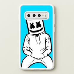 Blue White Helmet DJ  - Marshmello Phone Case for Galaxy S10