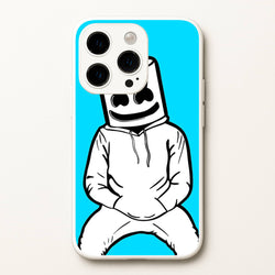 Blue White Helmet DJ  - Marshmello Phone Case for iPhone 15 Pro