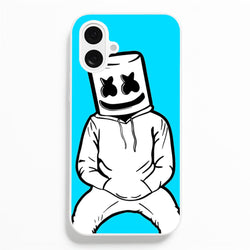 Blue White Helmet DJ  - Marshmello Phone Case for iPhone 16 Plus