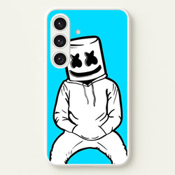 Blue White Helmet DJ  - Marshmello Phone Case for Galaxy S24