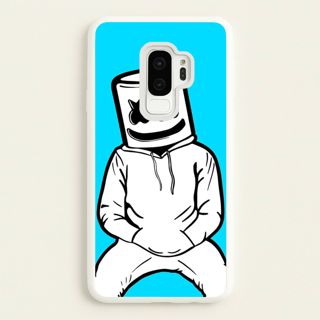 Blue White Helmet DJ  - Marshmello Phone Case for Galaxy S9 Plus