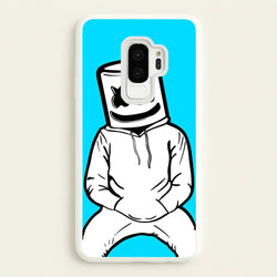 Blue White Helmet DJ  - Marshmello Phone Case for Galaxy S9 Plus
