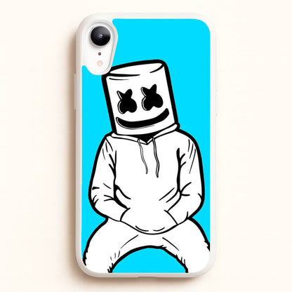 Blue White Helmet DJ  - Marshmello Phone Case for iPhone XR