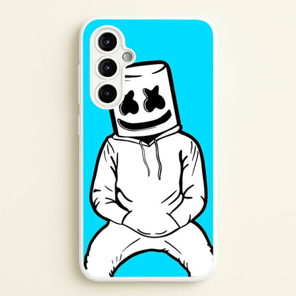 Blue White Helmet DJ  - Marshmello Phone Case for Galaxy A54