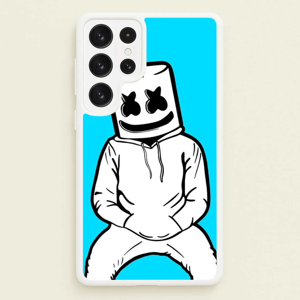 Blue White Helmet DJ  - Marshmello Phone Case for Galaxy S22 Ultra