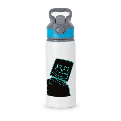 Black White Helmet DJ Neon Active Water Bottle - Blue