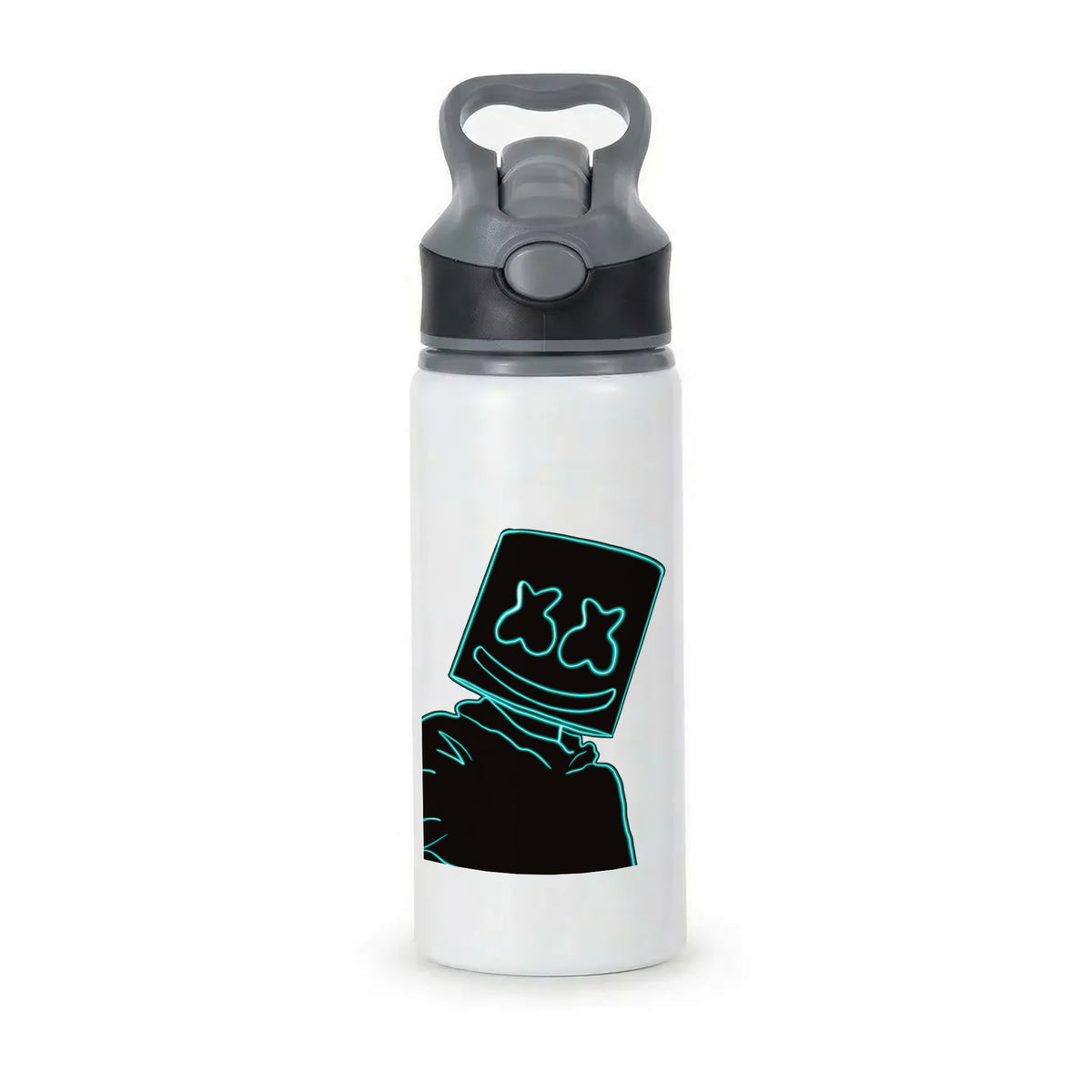 Black White Helmet DJ Neon Active Water Bottle