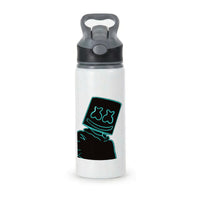 Black White Helmet DJ Neon Active Water Bottle
