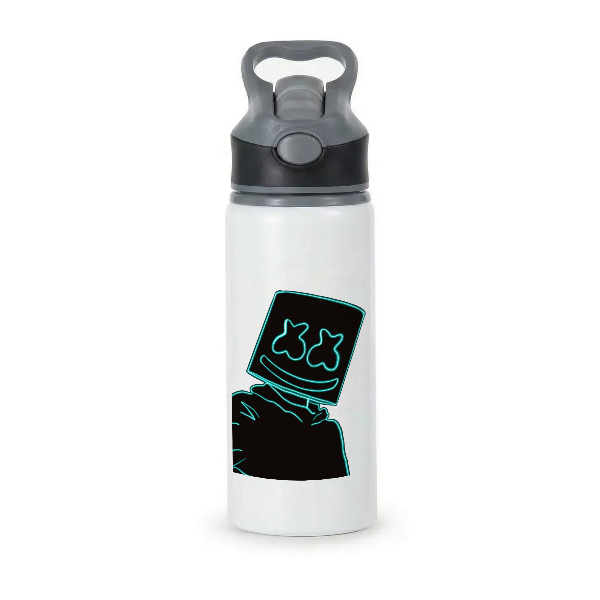Black White Helmet DJ Neon Active Water Bottle - Black