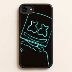 Black White Helmet DJ Neon  - Marshmello Phone Case for iPhone 6 / 7 / 8 / SE