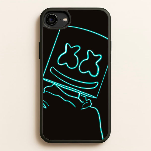 Black White Helmet DJ Neon  - Marshmello Phone Case for iPhone 6 / 7 / 8 / SE