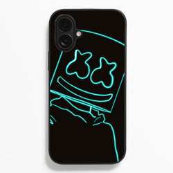 Black White Helmet DJ Neon  - Marshmello Phone Case for iPhone 16 Plus