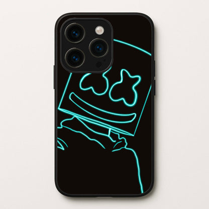 Black White Helmet DJ Neon  - Marshmello Phone Case for iPhone 15 Pro
