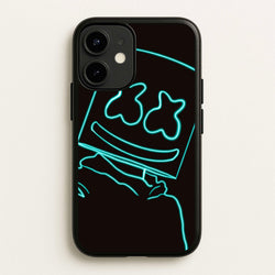 Black White Helmet DJ Neon  - Marshmello Phone Case for iPhone 12 Mini