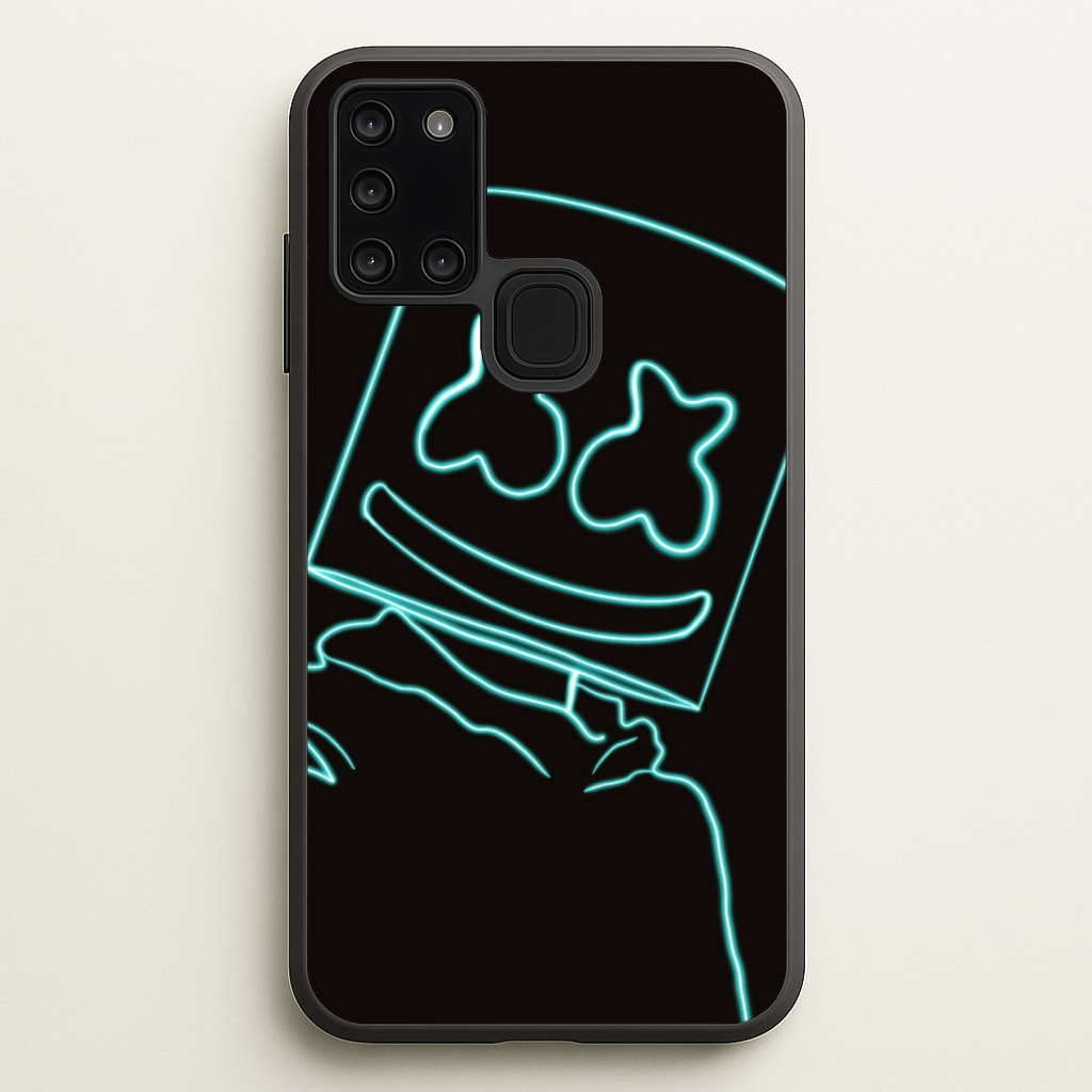 Black White Helmet DJ Neon  - Marshmello Phone Case for Galaxy A21s