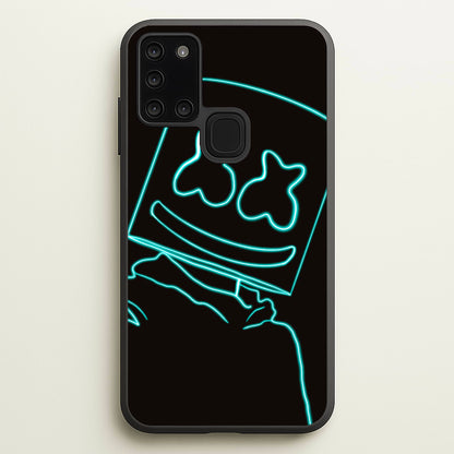 Black White Helmet DJ Neon  - Marshmello Phone Case for Galaxy A21s