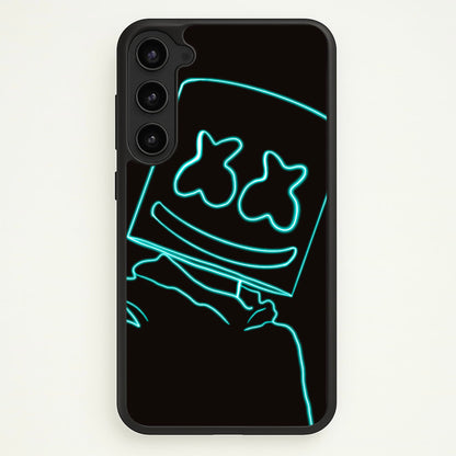Black White Helmet DJ Neon  - Marshmello Phone Case for Galaxy S23 Plus