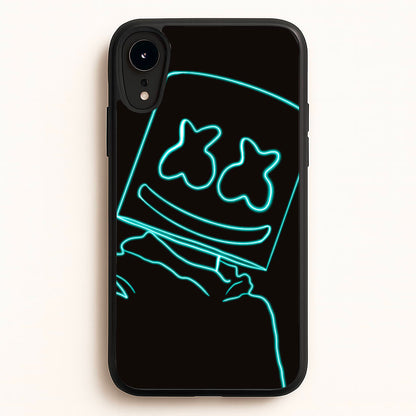 Black White Helmet DJ Neon  - Marshmello Phone Case for iPhone XR