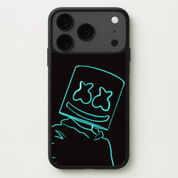 Black White Helmet DJ Neon Phone Case for iPhone 17 Pro