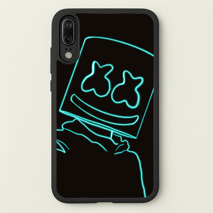 Black White Helmet DJ Neon  - Marshmello Phone Case for Huawei P20