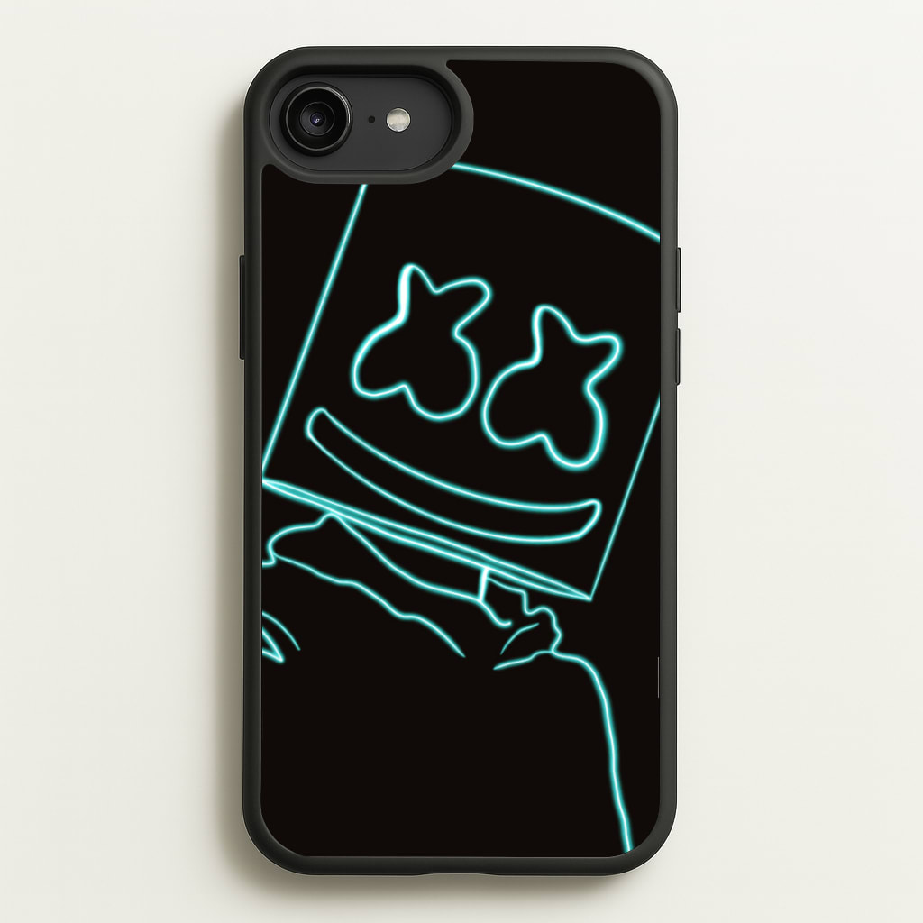 Black White Helmet DJ Neon  - Marshmello Phone Case for iPhone 6 Plus / 7 Plus / 8 Plus