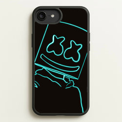Black White Helmet DJ Neon  - Marshmello Phone Case for iPhone 6 Plus / 7 Plus / 8 Plus
