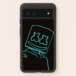 Black White Helmet DJ Neon  - Marshmello Phone Case for Google Pixel 6