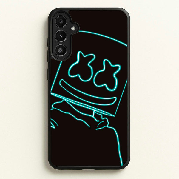 Black White Helmet DJ Neon  - Marshmello Phone Case for Galaxy A34