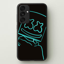 Black White Helmet DJ Neon  - Marshmello Phone Case for Galaxy A15