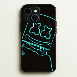 Black White Helmet DJ Neon  - Marshmello Phone Case for iPhone 14 Plus