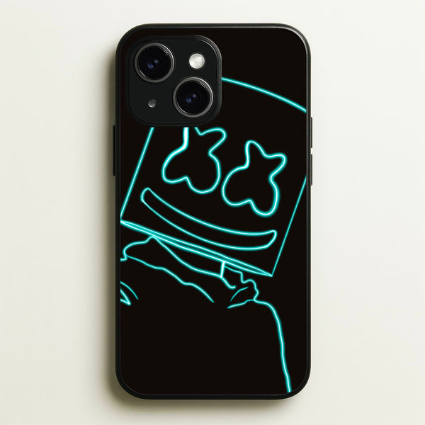 Black White Helmet DJ Neon  - Marshmello Phone Case for iPhone 14 Plus