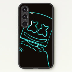 Black White Helmet DJ Neon  - Marshmello Phone Case for Galaxy S24