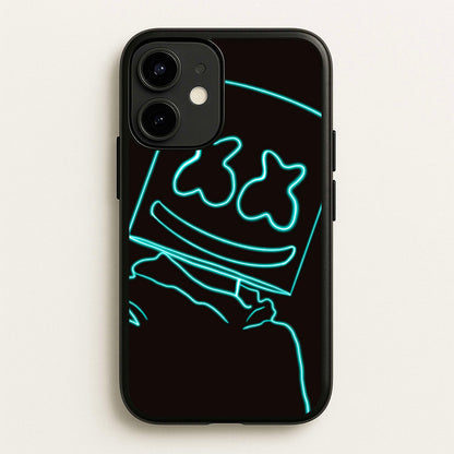 Black White Helmet DJ Neon  - Marshmello Phone Case for iPhone 12 / 12 Pro