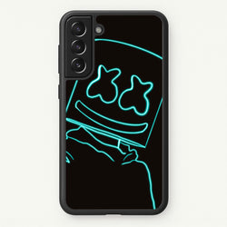Black White Helmet DJ Neon  - Marshmello Phone Case for Galaxy S21 Plus