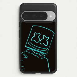 Black White Helmet DJ Neon Phone Case for Google Pixel 10 Pro XL