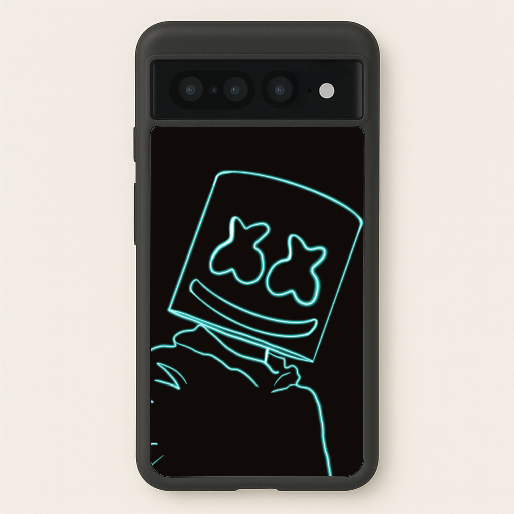 Black White Helmet DJ Neon  - Marshmello Phone Case for Google Pixel 7 Pro