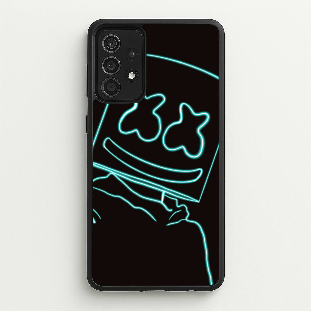 Black White Helmet DJ Neon  - Marshmello Phone Case for Galaxy A52 / A52s
