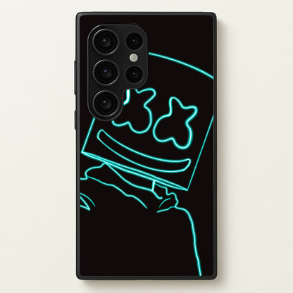 Black White Helmet DJ Neon  - Marshmello Phone Case for Galaxy S24 Ultra