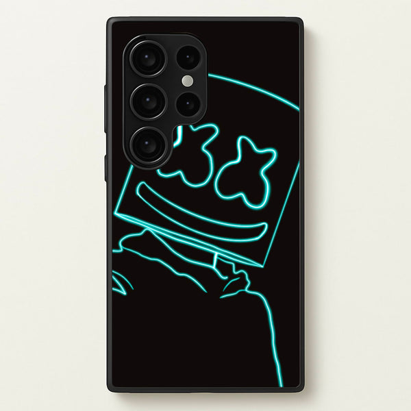 Black White Helmet DJ Neon  - Marshmello Phone Case for Galaxy S24 Ultra