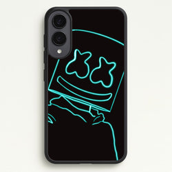 Black White Helmet DJ Neon  - Marshmello Phone Case for Galaxy S25 Edge