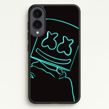 Black White Helmet DJ Neon  - Marshmello Phone Case for Galaxy S25 Edge