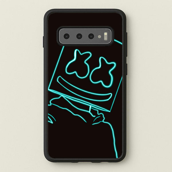 Black White Helmet DJ Neon  - Marshmello Phone Case for Galaxy S10