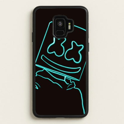 Black White Helmet DJ Neon  - Marshmello Phone Case for Galaxy S9