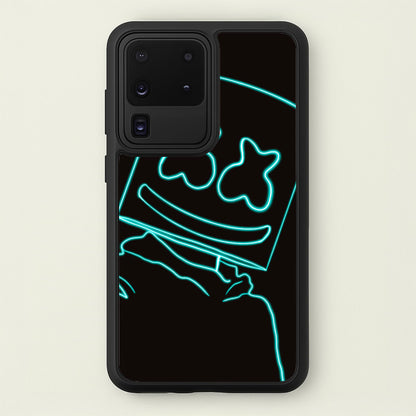 Black White Helmet DJ Neon  - Marshmello Phone Case for Galaxy S20 Ultra