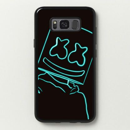 Black White Helmet DJ Neon  - Marshmello Phone Case for Galaxy S8 Plus