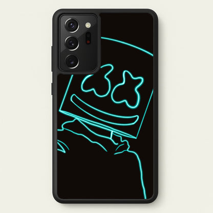 Black White Helmet DJ Neon  - Marshmello Phone Case for Galaxy Note 20 Ultra